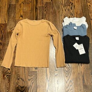 ZARA Set of 4 long sleeve base layer ribbed shirts